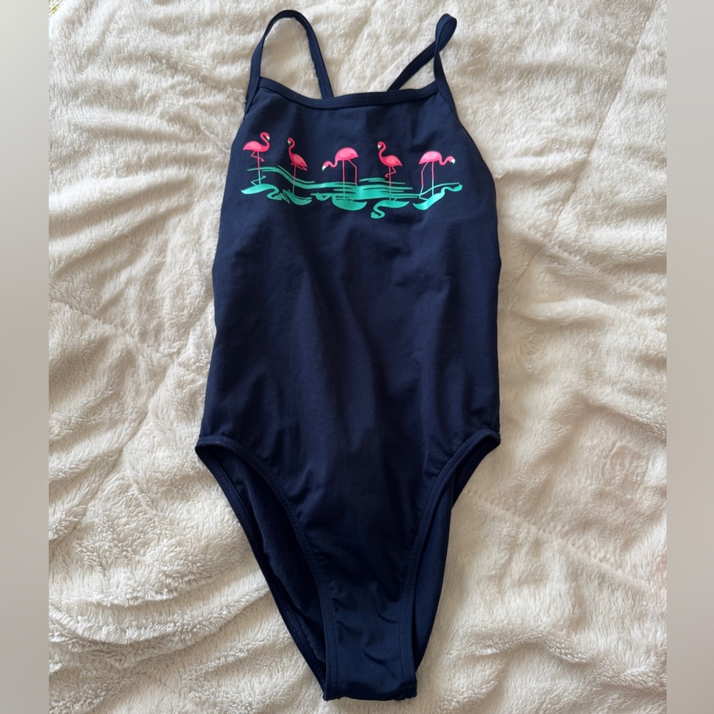 Like New Girls Funkita Flood Plain Flamingo Single Strap Swimsuit - sz 12